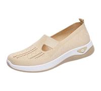 Generisch Zapatos ortopédicos para mujer, informales, zapatos de verano, ligeros, cómodos, transpirables, malla de memoria, sandalias para mujer, zapatos diabéticos, Z1 beige., 37 EU