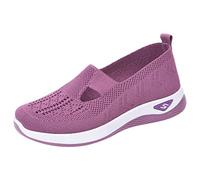 generisch Zapatos ortopédicos para mujer, zapatillas sin cordones para mujer, sin manos, deslizantes para caminar, zapatillas ortopédicas de plataforma ligeras, cómodas, con mayor amortiguación y