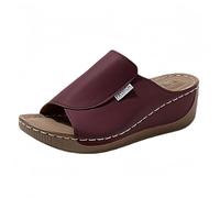 generisch Zapatos para caminar para mujer, zapatillas anchas para mujer, monocolor, simples bocas de pescado, informales, zapatos para mujer, sandalias anchas en H, morado, 39 EU