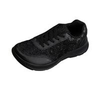 Generisch Zapatos para traje regional para mujer, de punta plana, tirolesa, para novia, Oktoberfest, para boda, zapatos de tela, zapatos de verano, Negro , 39 EU