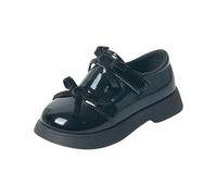 Generisch Zapatos planos de princesa bailarinas clásicas de Mary Jane para niñas con lazo, sandalias de ocio estéticas modernas para fiestas, cosplay, Negro2, 28 EU