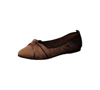 Generisch Zapatos planos individuales para mujer, moda, tejido de mosca, estribo de un pie, lazo, transpirable, bloque de color, zapatos casuales, zapatos nuevos para mujer, marrón, 41 EU
