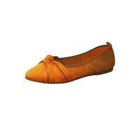 Generisch Zapatos planos individuales para mujer, moda, tejido de mosca, estribo de un pie, lazo, transpirable, bloque de color, zapatos casuales, zapatos nuevos para mujer, naranja, 37 EU