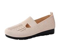 Generisch Zapatos planos para mujer, elegantes, antideslizantes, de malla, para caminar, para exteriores, suaves, informales, ultracómodos, transpirables, antideslizantes, abiertos, beige, 39 EU