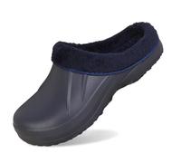 Generisch Zuecos forrados para hombre, zapatillas cálidas de felpa, pantuflas impermeables, ligeras, zapatos de jardín, forradas, zuecos de jardín, zapatos de invierno al aire libre, azul oscuro, 40