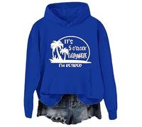 Generisches es ist 5 am überall wo ich im Ruhrestand bin in, Langarm Thermalpullover Buchzeit Sweatshirt Casual Mental Health Sweatshirt Streetwear Street Vintage für Frauen im Herbst Winter, azul