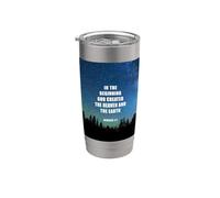 Genesis 1:1 In The Beginning GOD Created - Christian Verse Vaso térmico de acero inoxidable de doble pared