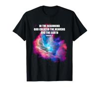 Genesis 1 In The Beginning God Created - Galaxy Nebula Faith Camiseta