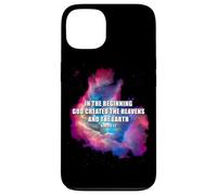Genesis 1 In The Beginning God Created - Galaxy Nebula Faith Carcasa para iPhone 13