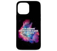 Genesis 1 In The Beginning God Created - Galaxy Nebula Faith Carcasa para iPhone 13 Pro MAX