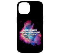 Genesis 1 In The Beginning God Created - Galaxy Nebula Faith Carcasa para iPhone 14