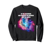 Genesis 1 In The Beginning God Created - Galaxy Nebula Faith Sudadera