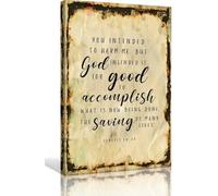 Genesis 50 20 Scripture Canvas Print Bible Verse Wall Art Poster for Modern Bedroom and Home(Unframed,12x18inch(30x45cm))