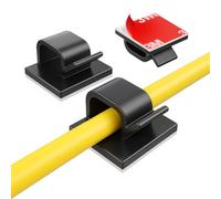 GENESIS® 70 Clips Para Cables Adhesivos | Organizador De Cables | Clips Sujetacables Para Ordenar Cables, TV, PC, Escritorio, Hogar, Oficina, Luces de Navidad. (Negro)