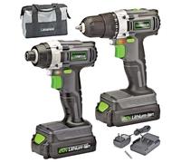 Genesis GL20DIDKA2 20V Lithium-Ion Drill Driver/Impact Driver Combo Kit Grey/Black/Green by Genesis