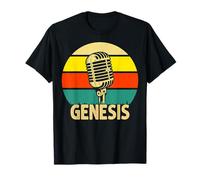 Genesis - Micrófono Retro con Nombre y música Divertida de los años 80 Camiseta