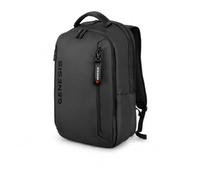 Genesis Pallad - Funda para ordenador portátil de 14,1 a 17,3 pulgadas, compartimento para ordenador portátil, mochila para universidad, trabajo, estudio, bolsa impermeable y cremallera, Negro , 31 x