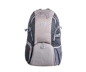 GENESIS Photo Nattai - Mochila para cámara réflex digital (soporte soporte, asa lateral, soporte para botella de bebida, compartimento para ordenador portátil, cinturón), gris claro, 30 L