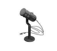 Genesis Radium 350D - Micrófono dinámico USB cardioide 24 bits/192 kHz, USB-C con Adaptador USB-A, botón silencioso, regulador de Ganancia, Carcasa metálica, trípode de Mesa, Podcast, Streaming