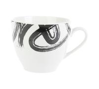 GENEVIEVE LETHU 538754 - Taza de porcelana (18 cl), diseño de L'ART du geste, diámetro 8 cm de altura 7 cm, color blanco y negro