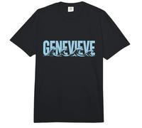 Genevieve Sea Waves - Nombre Personalizado Ocean Beach Art Comfort Colors Adult Heavyweight T-Shirt