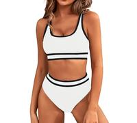 Genfien Traje de Baño para Mujer Conjunto de Bikini Push Up Cintura Alta Bikini Sexy Control de Vientre de Bikini Deportivo