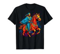 Genghis Khan Imperio Mongol Camiseta gráfica económica, Hombre, Negro, M