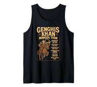 Genghis Khan Mongol Tour Vintage Historia Diseño Camiseta sin Mangas