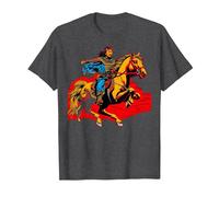 Gengis Kan Camiseta, Hombre, Jaspeado Oscuro, L