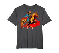 Gengis Kan Camiseta, Hombre Tallas Grandes, Jaspeado Oscuro, 4X Alto