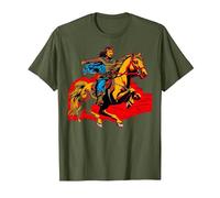 Gengis Kan Camiseta, Hombre, Verde Oliva, S