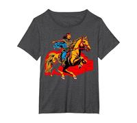 Gengis Kan Camiseta, Mujer Tallas Grandes, Jaspeado Oscuro, 6XL Grande