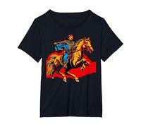 Gengis Kan Camiseta, Mujer Tallas Grandes, Negro, 5XL Grande