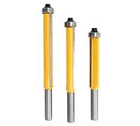 Gengutoo 3pcs Flush Trimer Router Bit Bit Aleación de acero de acero de alta eficiencia Bits de cojinete recto con carpas de 8 mm.