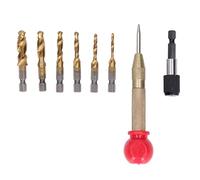 Gengutoo Drill Tax Set Hex Hex HSS Metic Metric Combination Combination Tap Tap Bit Bit - Aplicación amplia para cobre de madera