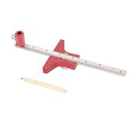 Gengutoo Regla de carpintería transparente Clear Dual Sala Aluminio Aley Angle Marking T Herramienta de guión de la regla para medir