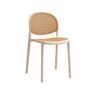GENHAOSAN Área De Descanso Silla de ratán plástico, Silla Comedor for el hogar, apilable for Exteriores, Respaldo Curvo y cómodo, Mesa negociación, for Las Cuatro Estaciones Sillón