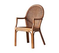 GENHAOSAN Área De Descanso Sillas, mesas y sillas de ratán Tejidas a Mano Estilo Vintage, Individuales con Respaldo for balcón Ocio Sillón