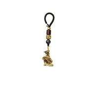 GENHAOSAN Cordones Para Llaves Colgante de llavero del zodíaco chino, colgante coche latón con lingote oro, pieza mango que significa una riqueza dinero, mochila Accesorios Para Llaveros