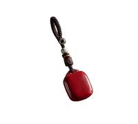 GENHAOSAN Cordones para llaves, llavero de cinabrio de piedra cruda, chino, que significa paz y seguridad, accesorios de llavero con colgante de arena roja para coche