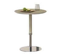 GENHAOSAN Mesa De Café Sofá Redondo elevable for Sala de Estar, Mesa Auxiliar esquinera, balcón, Cuero Tipo Silla Montar, Giratorio, Color café Auxiliares Sala De Estar