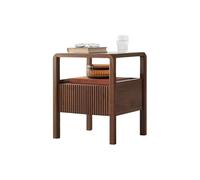 GENHAOSAN Mesita De Noche Mesita de Noche de Madera Maciza, mesita de Noche Moderna y Sencilla de Nogal Negro for apartamento pequeño, de América del Norte Muebles De Dormitorio