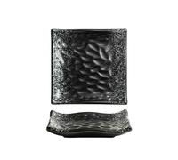 GENHAOSAN Platos Plato de cerámica retro, plato de sushi, plato de postre, plato de aperitivos, platos cuadrados con estampado de martillo, vajilla de cocina de restaurante Vajilla De Cena(C 6inch)