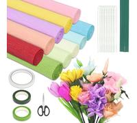 GENHH 10 Rollos Papel Crepé, Papel Crepe Colores, Pinocho Colores Flores De Crepé Artesanía Serpentinas Para Todo Tipo De Fiestas Bodas