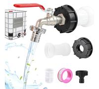 GENHH Grifo de tanque IBC, barril de agua de 1000 l, grifo de jardín, accesorios para tanque IBC con conector de 3/4 pulgadas, adaptador IBC para accesorios de tanque de agua