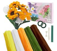 GENHH Set de Limpiapipas Flores, 400 Piezas Limpiapipas Manualidades, Limpiapipas Alambres de Chenilla Alambre Limpia Pipas Multicolor para Regalos Artesanales Decoración del Hogar(Marrón 5 Colores)