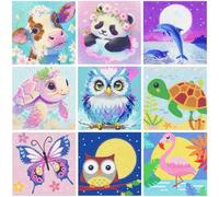 GENHH Set de Pintura de Diamantes para Niños y Animales, Juego Completo de Mosaicos 5D para Niños y Niñas de 6 a 12 Años, Regalo Creativo Diamond Painting Children Animals Set