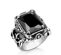 Genial Anillo de Garra de dragón con Piedra roja/Azul/Negra de Acero Inoxidable CZ Anillo de Hombre Vintage Rock Hip-Hop Punk Locomotora joyería Regalos