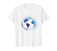 Genial Arte de Blue Globe Earth Splatter Camiseta