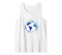 Genial Arte de Blue Globe Earth Splatter Camiseta sin Mangas